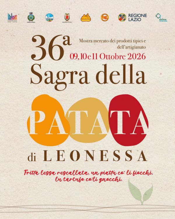 Sagra della Patata di Leonessa (Rieti) dal 9 all'11 ottobre 2026,